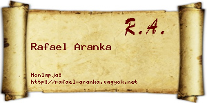 Rafael Aranka névjegykártya